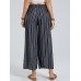 Striped Print Elastic Waist Wide Leg Lounge Pants For Women