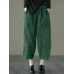 Women Corduroy Vintage Harlan Loose Elastic Waist Leisure Pants