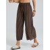 Striped Print Elastic Waist Wide Leg Lounge Pants For Women