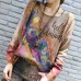 elegant vintage casual women sweater plus size phoenix print longs sleeve knit sweaters