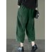 Women Corduroy Vintage Harlan Loose Elastic Waist Leisure Pants