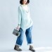 new light green warm woolen sweater oversized casual v neck knit tops