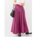 Pure Color Pleated Zipper Loose Casual Wide Leg Pants For Women