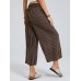 Striped Print Elastic Waist Wide Leg Lounge Pants For Women