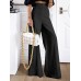 Women Solid Stylish High Waist Loose Wide Leg Casual Pants