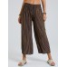 Striped Print Elastic Waist Wide Leg Lounge Pants For Women